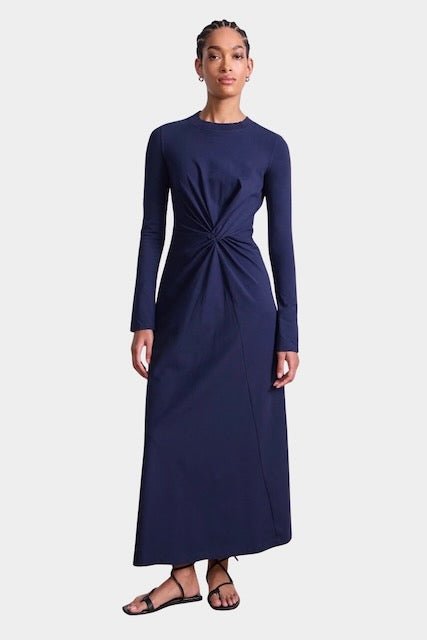 Apiece Apart - Long Sleeve Volta Dress - Navy - Dresses - YUCCA, women’s clothing store Denver, dresses for women.