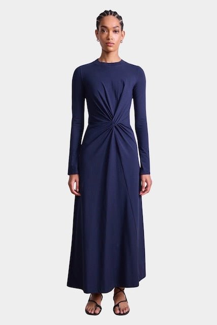 Apiece Apart - Long Sleeve Volta Dress - Navy - Dresses - YUCCA, women’s clothing store Denver, dresses for women.