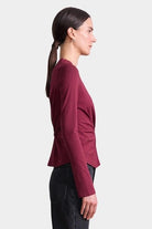 Apiece Apart - Long Sleeve Volta Top - Black Cherry - Tops & Tees - YUCCA, clothing store Denver, unique clothes for women.