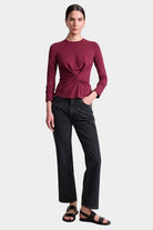 Apiece Apart - Long Sleeve Volta Top - Black Cherry - Tops & Tees - YUCCA, clothing store Denver, unique clothes for women.