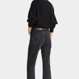 Apiece Apart Softest Silk Cashmere V Neck Black sweater relaxed back view