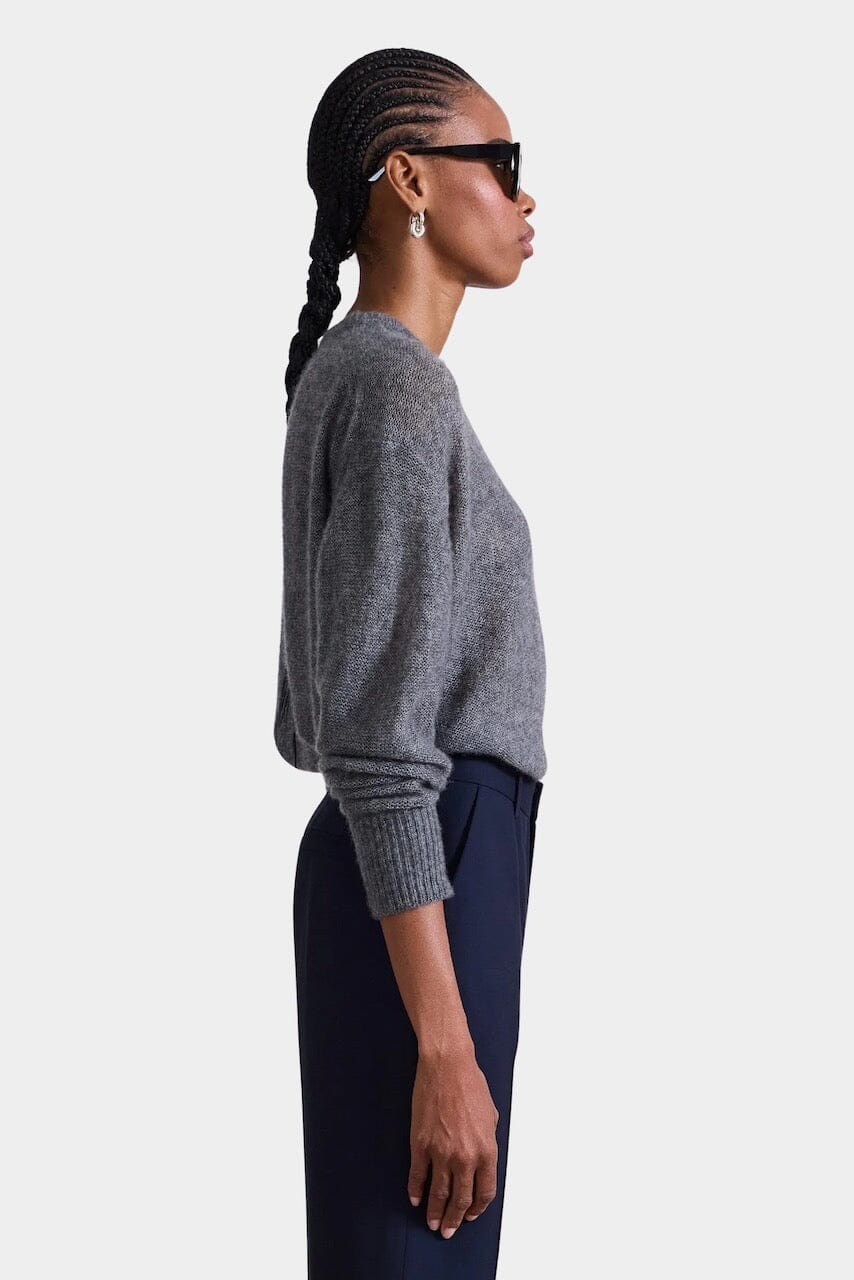 Apiece Apart - Softest Tissue Weight Sweater - Charcoal - Sweater - YUCCA, Yboutiques near me, women’s high quality knitwear.