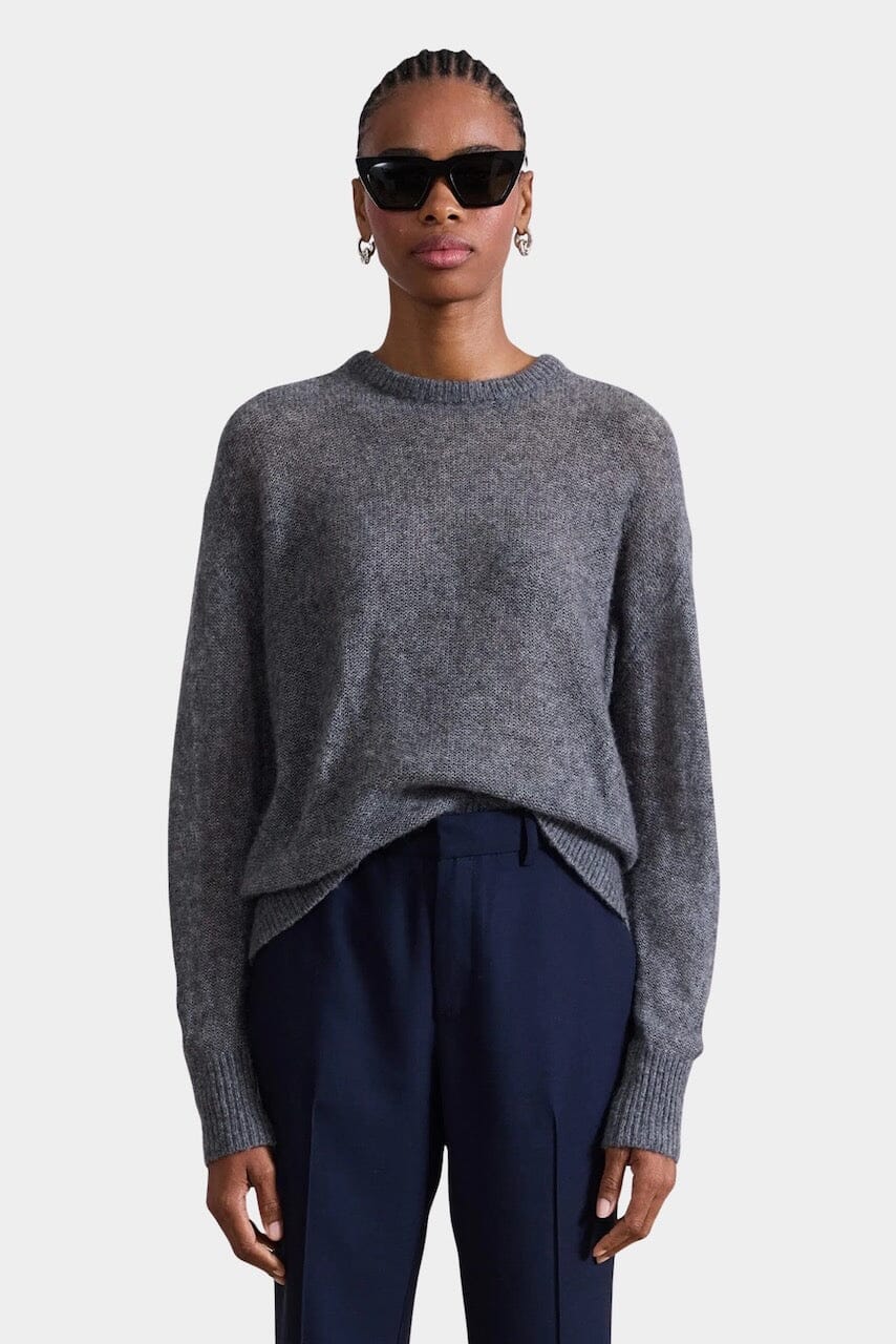 Apiece Apart - Softest Tissue Weight Sweater - Charcoal - Sweater - YUCCA, Yboutiques near me, women’s high quality knitwear.