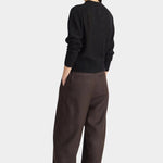 Apiece Apart Softest Tissue Weight Sweater Black relaxed fit back view