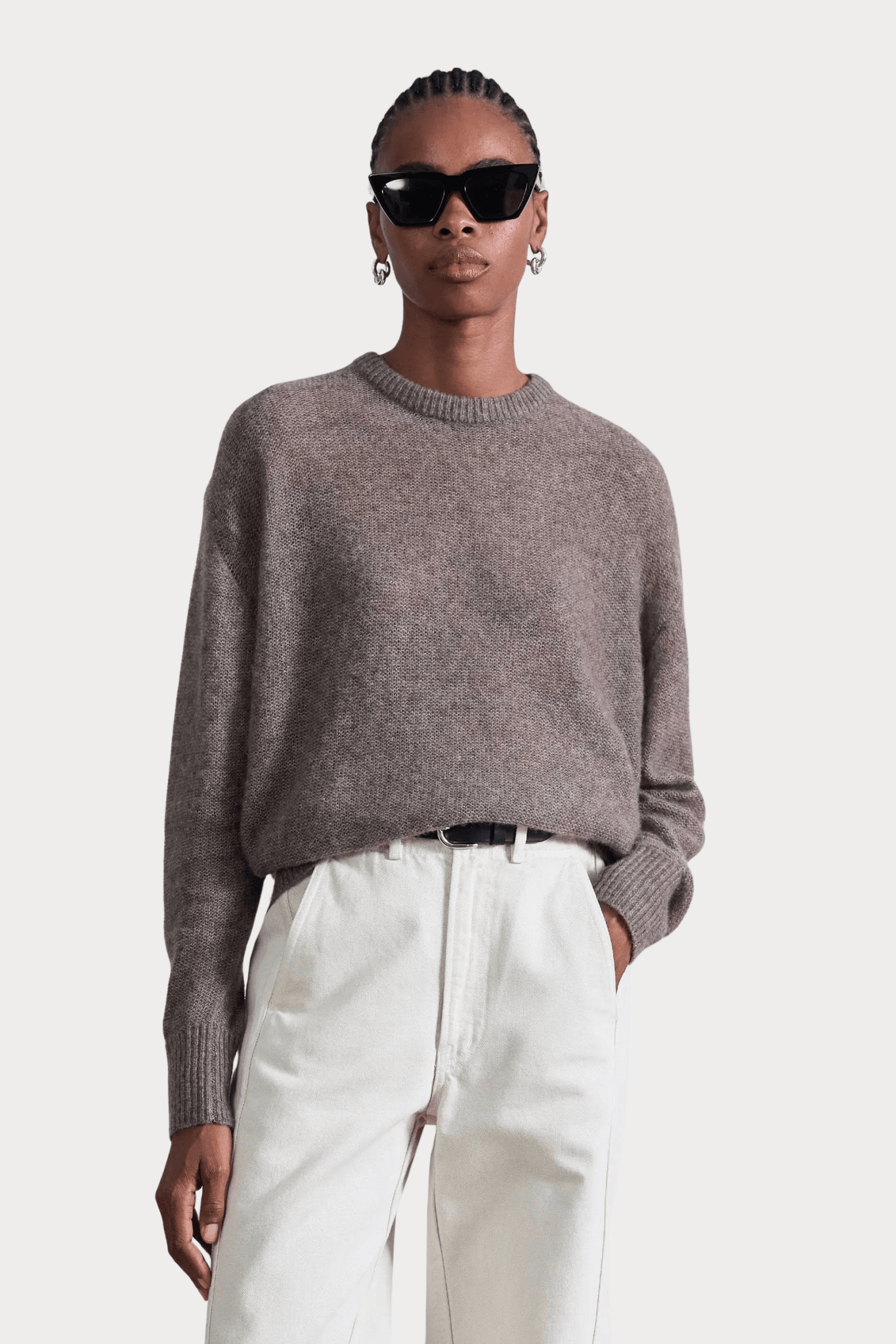 Apiece Apart | Softest Tissue Weight Sweater In Hazelnut - SHOP YUCCA Sweater APIECE APART - YUCCA, Yucca store Denver, women’s clothing boutique near me, boutiques Denver, boutiques near me, women’s high quality knitwear.