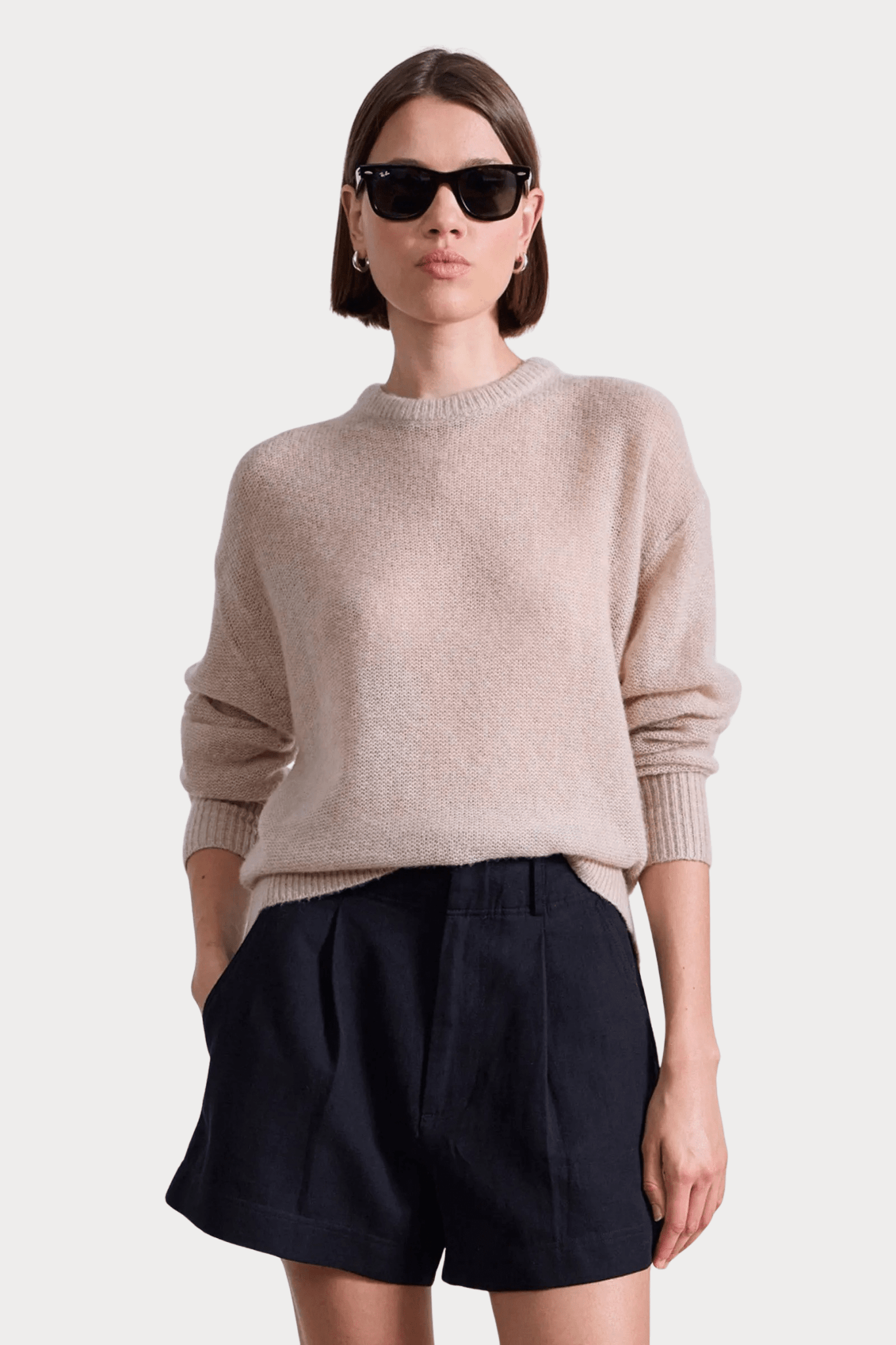 Apiece Apart | Softest Tissue Weight Sweater In Sand - SHOP YUCCA Sweater APIECE APART - YUCCA, Yucca store Denver, women’s clothing boutique near me, boutiques Denver, boutiques near me, women’s high quality knitwear.