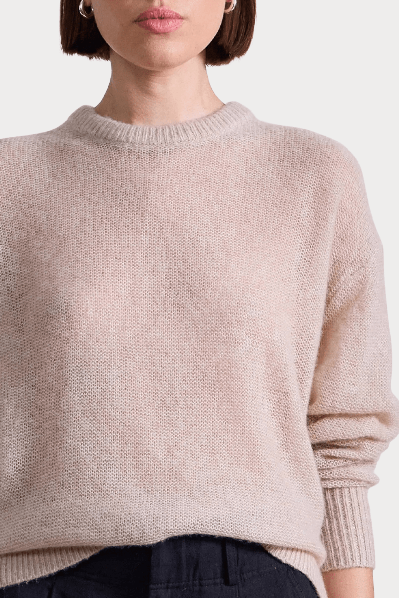 Apiece Apart | Softest Tissue Weight Sweater In Sand - SHOP YUCCA Sweater APIECE APART - YUCCA, Yucca store Denver, women’s clothing boutique near me, boutiques Denver, boutiques near me, women’s high quality knitwear.