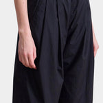 Apiece Apart Spa Pleat Pant black organic cotton pleated elastic waist trousers detail