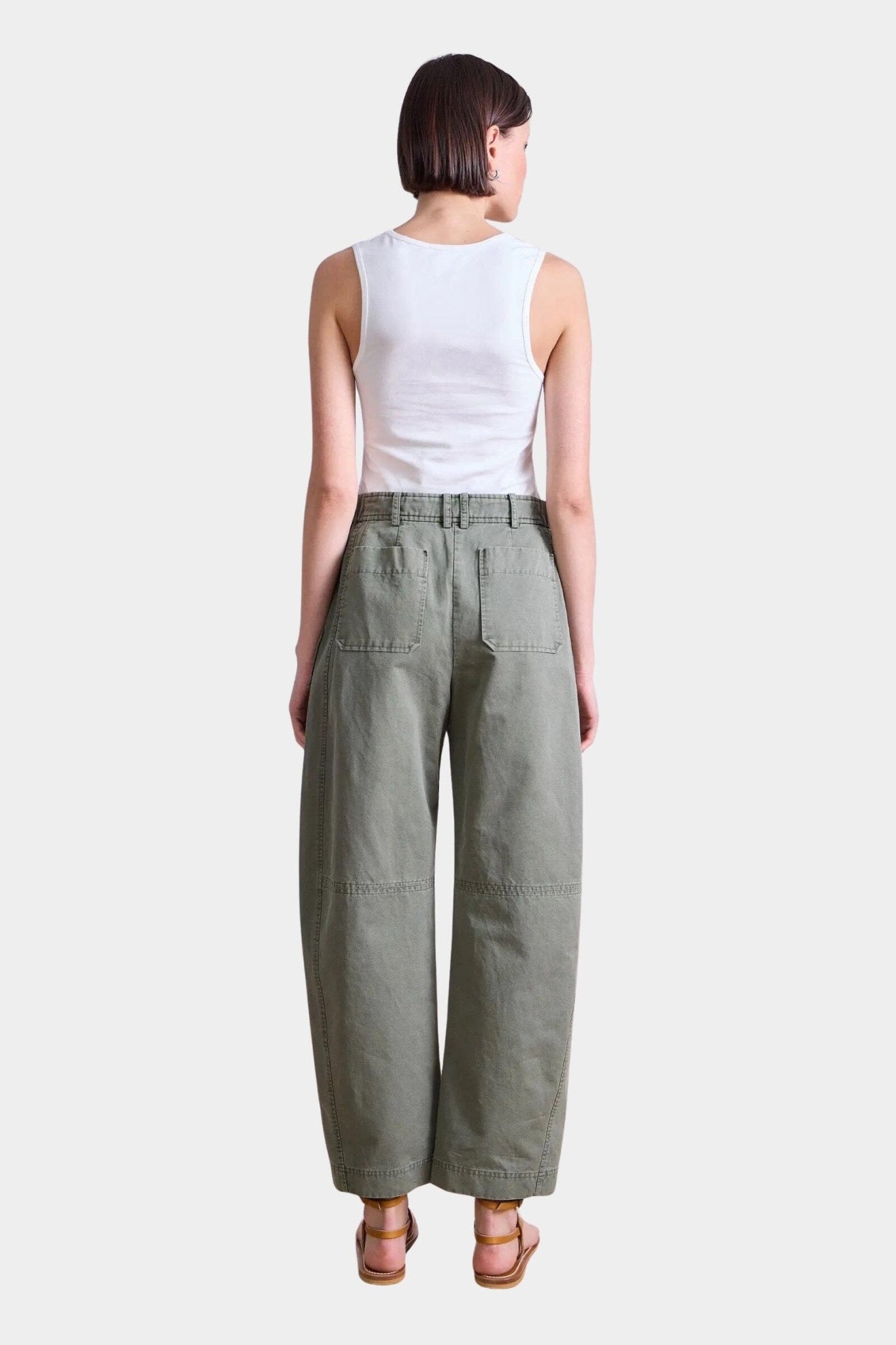 Apiece Apart | Marina Chill Pant In Thyme - SHOP YUCCA Pants APIECE APART - YUCCA, Women’s clothing store Denver, women’s clothing website, women’s elevated pants, clothing boutiques near me, women’s elevated trousers.