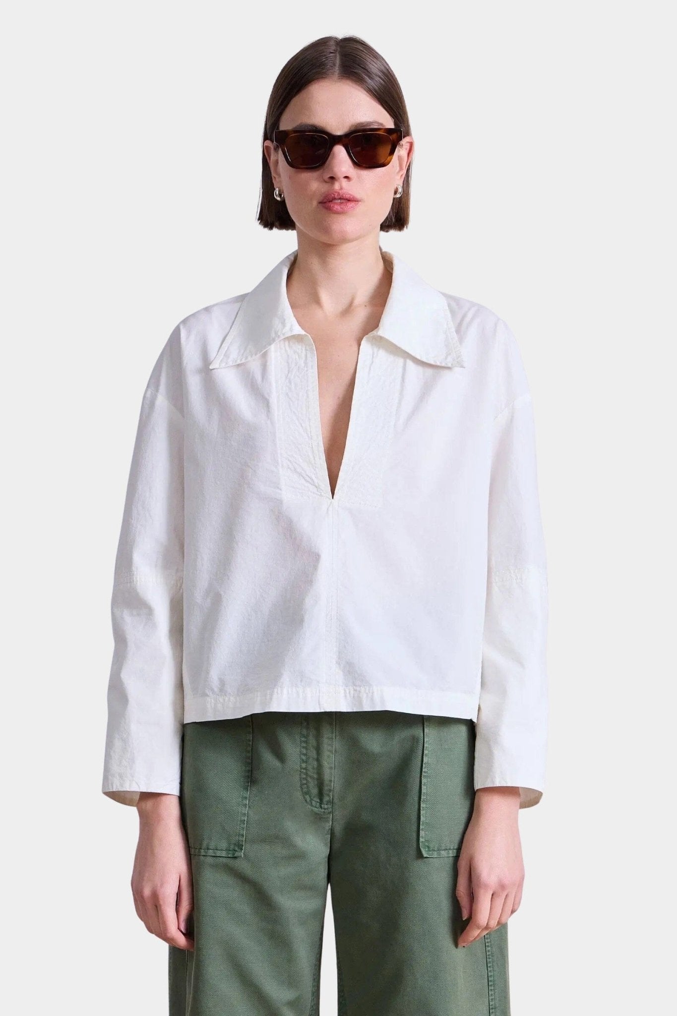 Apiece Apart | Pescara Top In Cream - SHOP YUCCA Shirts & Tops APIECE APART - YUCCA, Yucca store Denver, women’s clothing boutique near me, high quality capsule wardrobe, boutiques near me, women’s high quality tops.