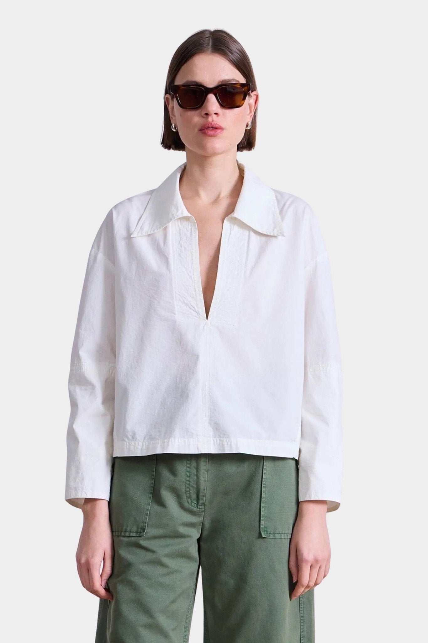 Apiece Apart | Pescara Top In Cream - SHOP YUCCA Shirts & Tops APIECE APART - YUCCA, Yucca store Denver, women’s clothing boutique near me, high quality capsule wardrobe, boutiques near me, women’s high quality tops.