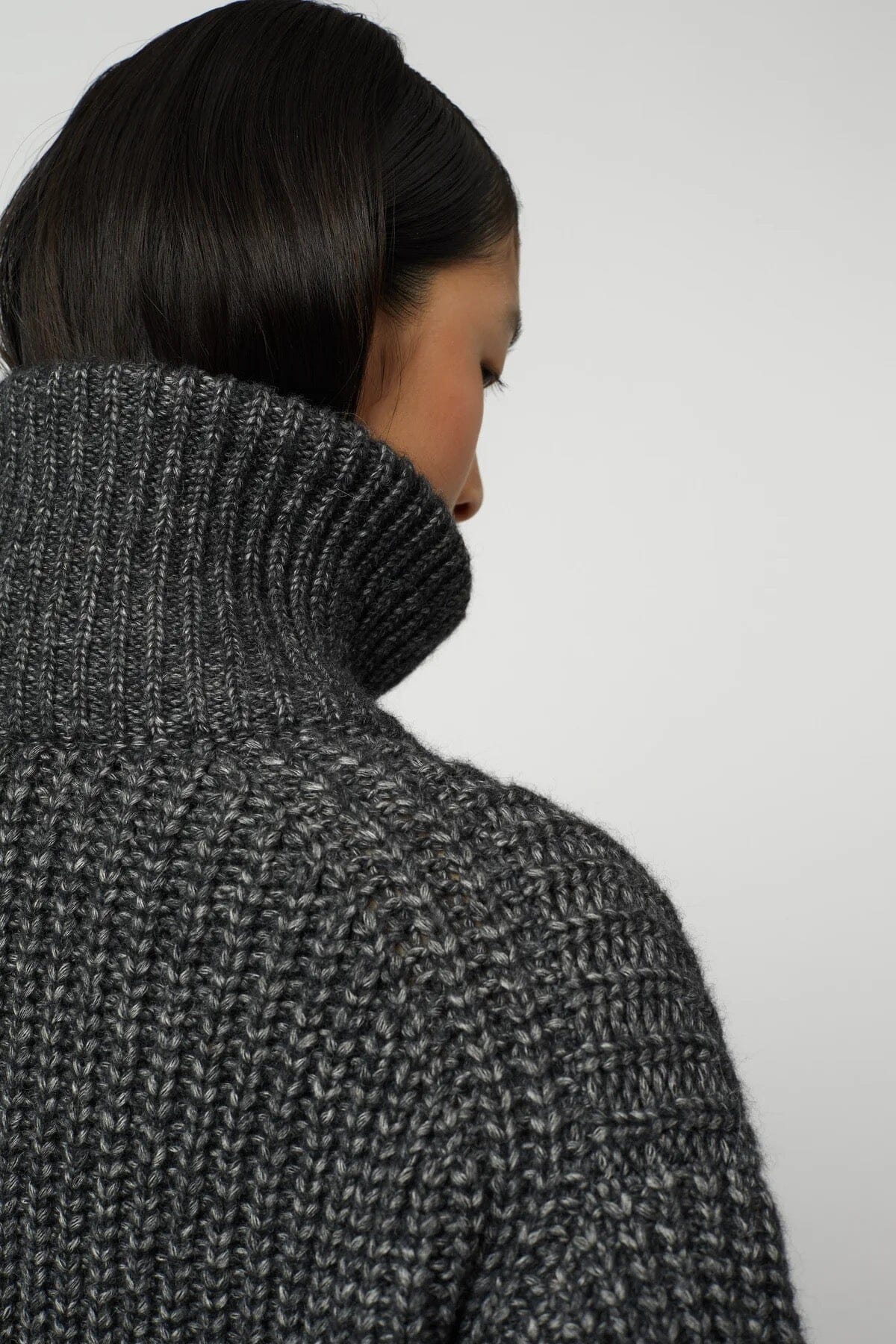 Atelier Delphine | Alpaca Rib Cardigan In Charcoal - SHOP YUCCA Cardigan ATELIER DELPHINE - YUCCA 