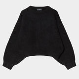 Atelier Delphine Balloon Sweater Black alpaca wool knit front view at YUCCA Denver