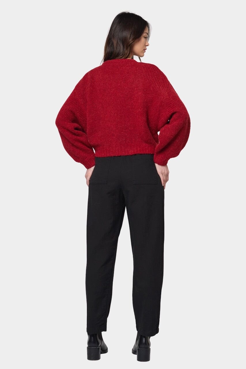 Atelier Delphine - Balloon Sleeve Sweater - Burgundy - Sweater - YUCCA,  boutiques near me, women’s quality knitwear.