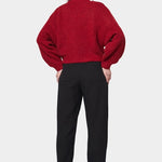 Atelier Delphine - Balloon Sleeve Sweater - Burgundy - Sweater - YUCCA,  boutiques near me, women’s quality knitwear.