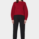 Atelier Delphine - Balloon Sleeve Sweater - Burgundy - Sweater - YUCCA,  boutiques near me, women’s quality knitwear.