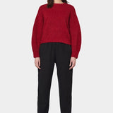 Atelier Delphine - Balloon Sleeve Sweater - Burgundy - Sweater - YUCCA,  boutiques near me, women’s quality knitwear.