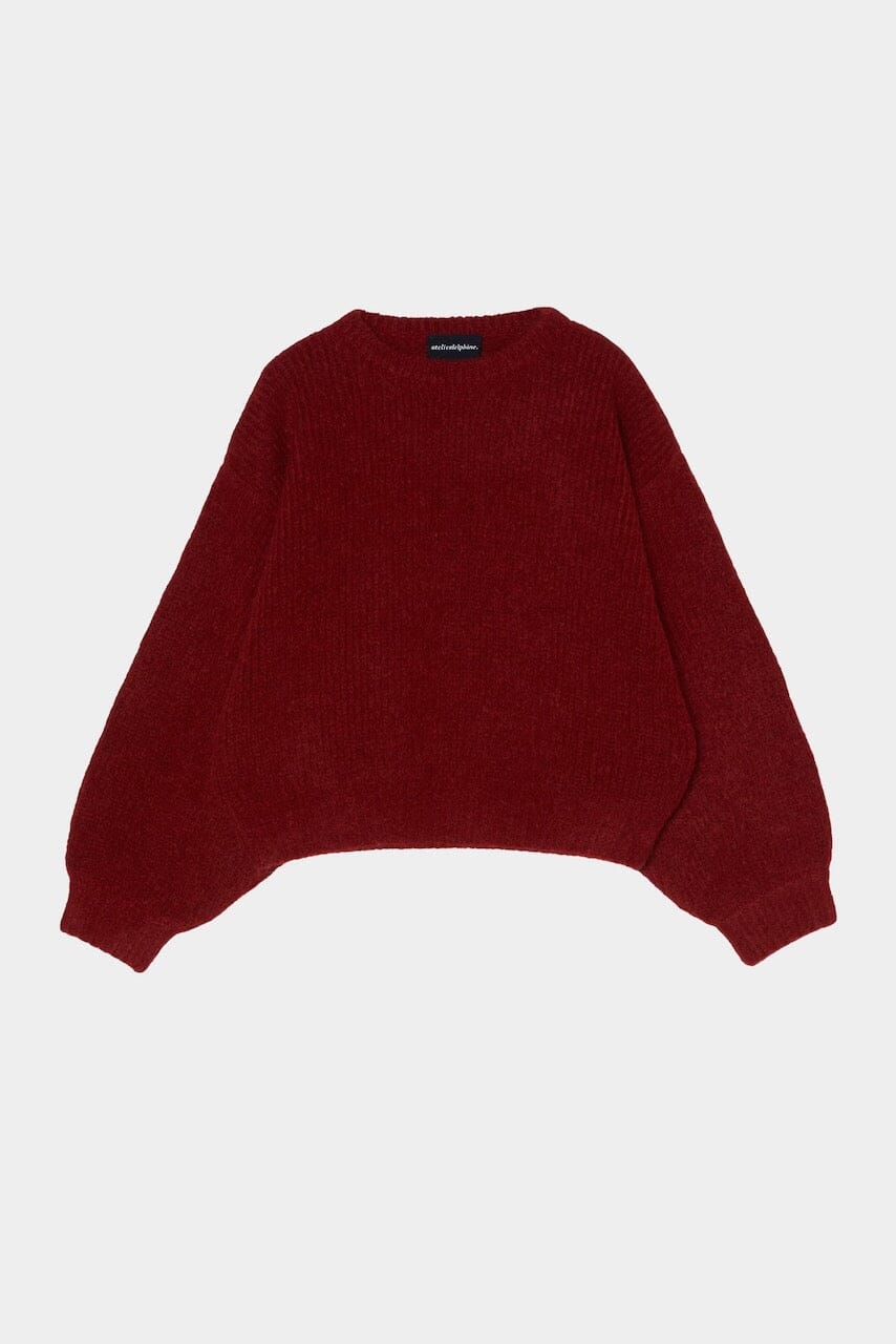 Atelier Delphine - Balloon Sleeve Sweater - Burgundy - Sweater - YUCCA,  boutiques near me, women’s quality knitwear.
