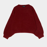 Atelier Delphine - Balloon Sleeve Sweater - Burgundy - Sweater - YUCCA,  boutiques near me, women’s quality knitwear.
