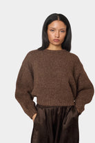 Atelier Delphine - Balloon Sleeve Sweater - Chocolate Brown - Sweaters & Knitwear - YUCCA, women's high quality sweaters.