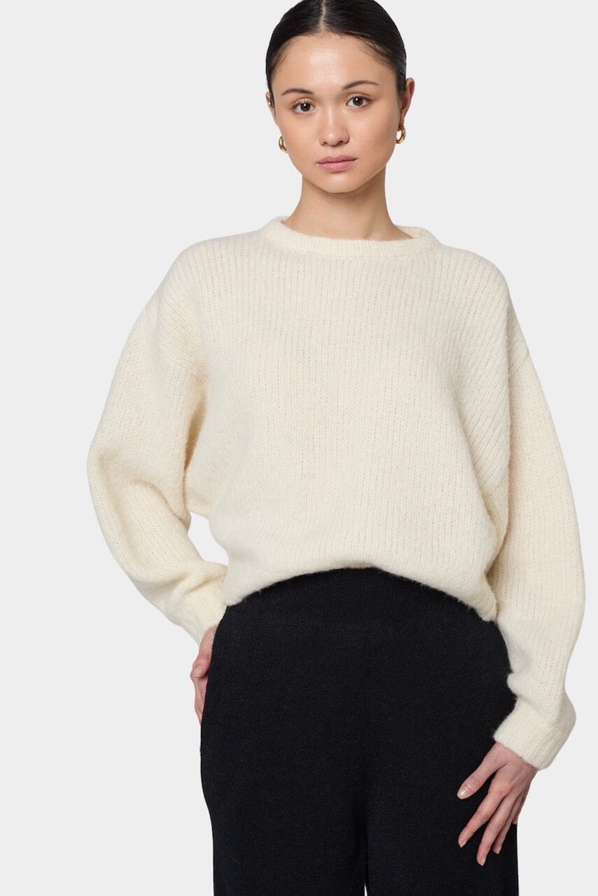 Atelier Delphine - Balloon Sleeve Sweater - Cream - Sweater - YUCCA, boutiques near me, women’s quality knitwear.