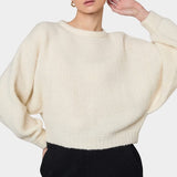 Atelier Delphine - Balloon Sleeve Sweater - Cream - Sweater - YUCCA, boutiques near me, women’s quality knitwear.