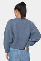 Atelier Delphine - Balloon Sleeve Sweater - Washed Denim - Sweaters & Knitwear - YUCCA, women's high quality sweaters.