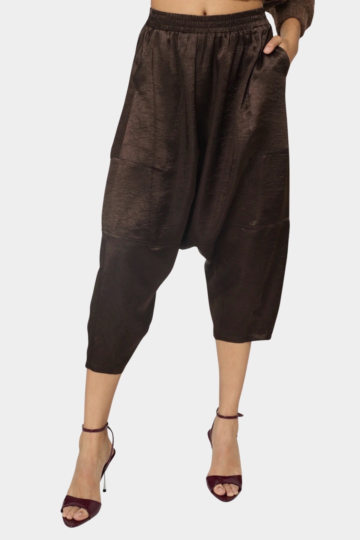 Atelier Delphine - Kiko Satin Pant - Espresso - Pants - YUCCA, best clothes for women, high end fashion for women, yucca.