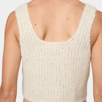 Atelier Delphine super crop sweater tank in cream back view showing deep scoop back and fuzzy knit texture