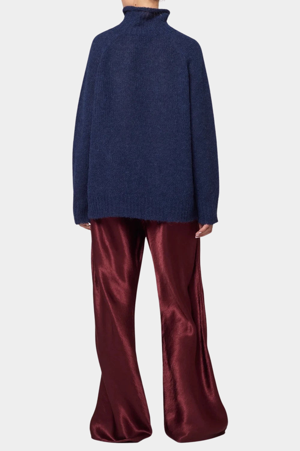 Atelier Delphine Vasilisa Turtleneck Sweater Navy oversized back view at YUCCA Denver