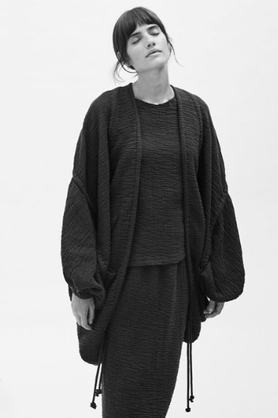 evam eva - lauren mannogian ワイドカーディガンblack crane Wide Cotton Pants Midnight | Black Crane | SHOP YUCCA