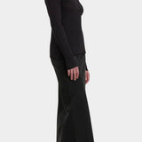 Black Crane Bias Skirt Black three quarter view showing fluid maxi length fit