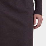 Black Crane Bias Skirt Dark Plum close up showing fluid fabric and bias cut drape