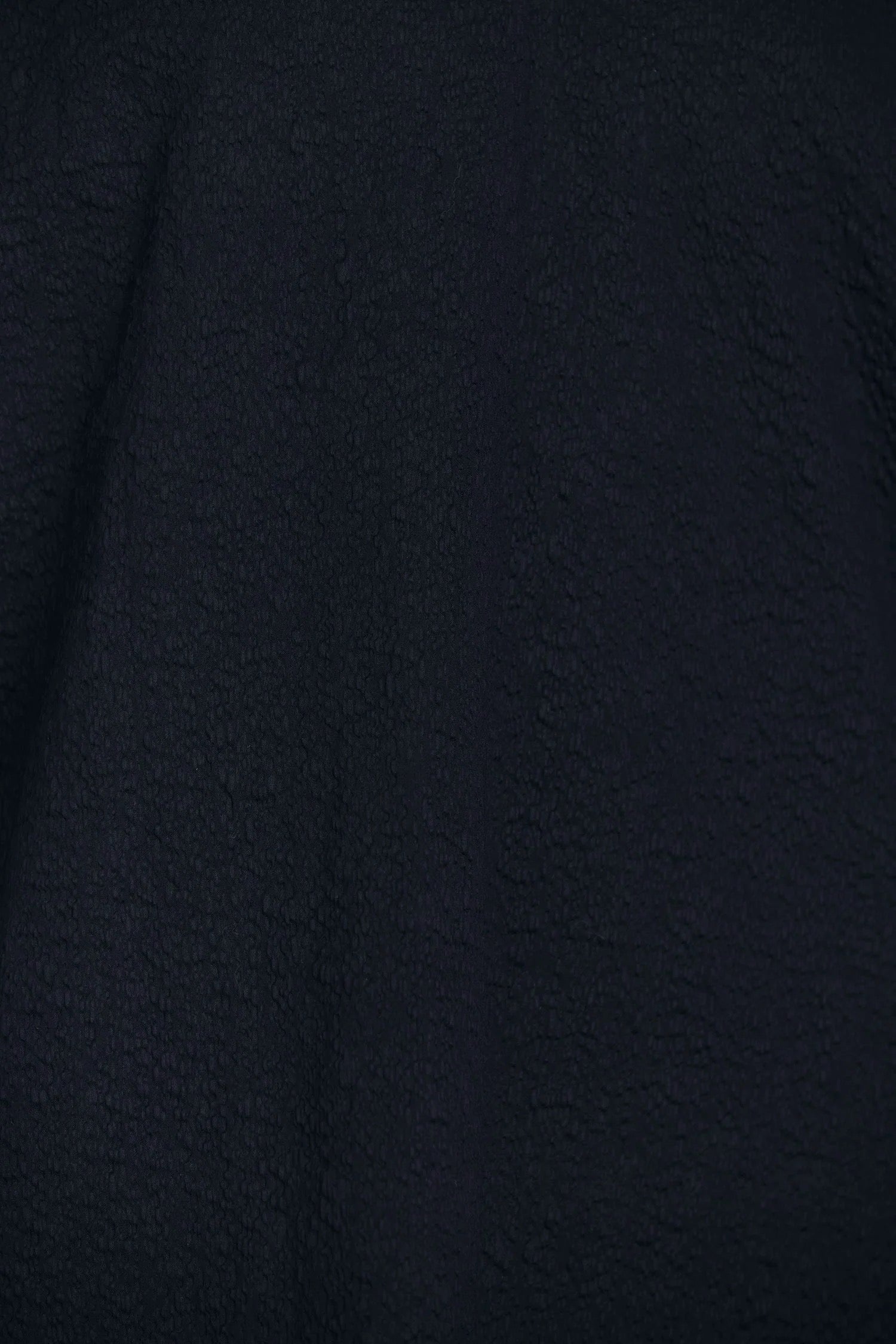 Black Crane boxed top midnight japanese cotton fabric texture ripple weave detail