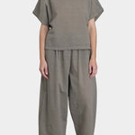 Black Crane boxed top p grey matching set relaxed fit top and wide pants