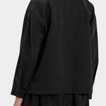 Black Crane Cropped Long Sleeve Black back view showing relaxed fit and dropped shoulders
