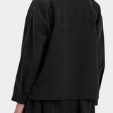Black Crane Cropped Long Sleeve Black back view showing relaxed fit and dropped shoulders