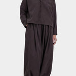 Black Crane Dark Plum button shirt full front view at YUCCA Denver
