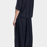 Black Crane faded black cropped shirt back view with relaxed fit
