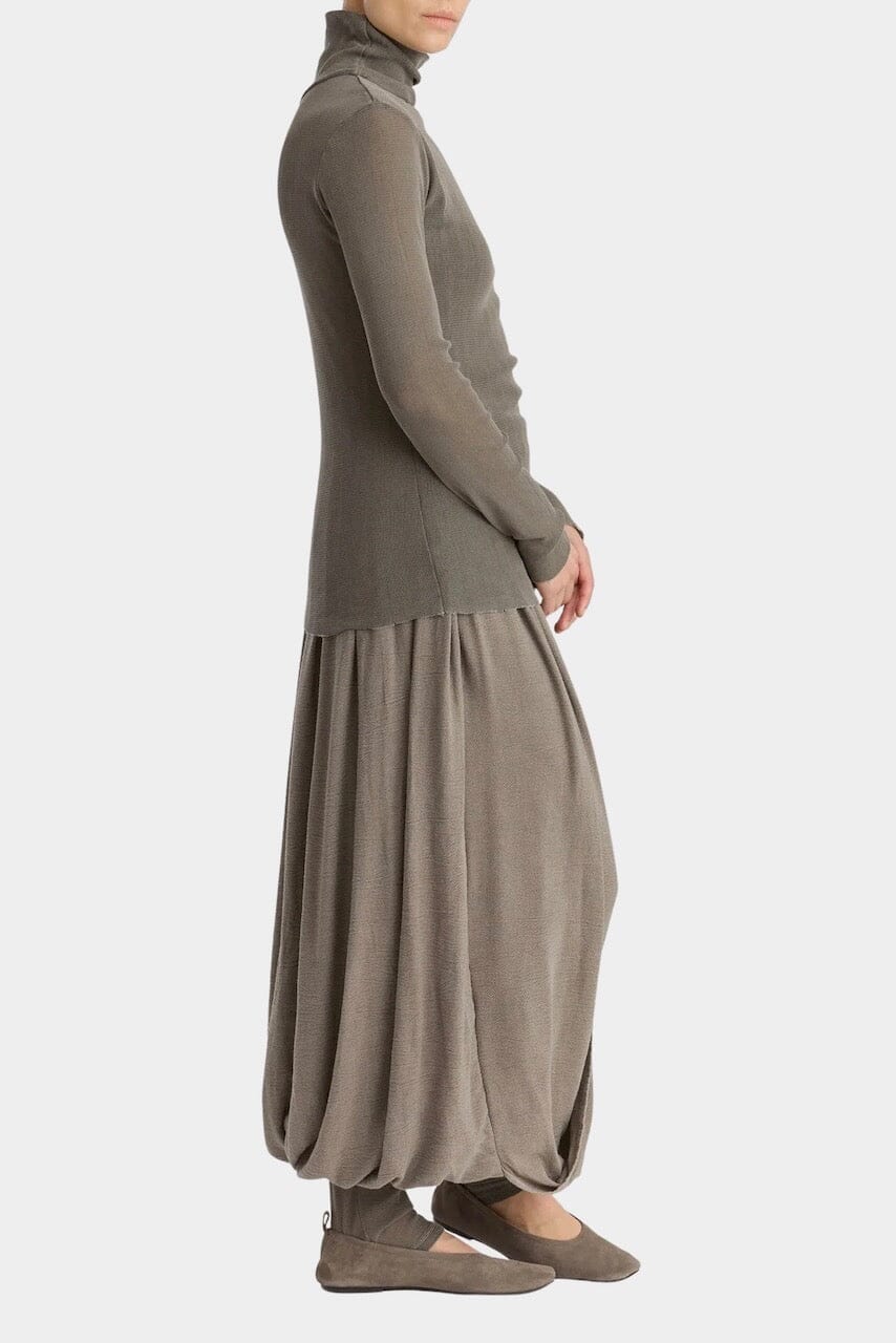 Black Crane - Double Mesh Turtleneck - Dark Stone - Shirts & Tops - YUCCA, Yucca store Denver, women’s high quality tops.