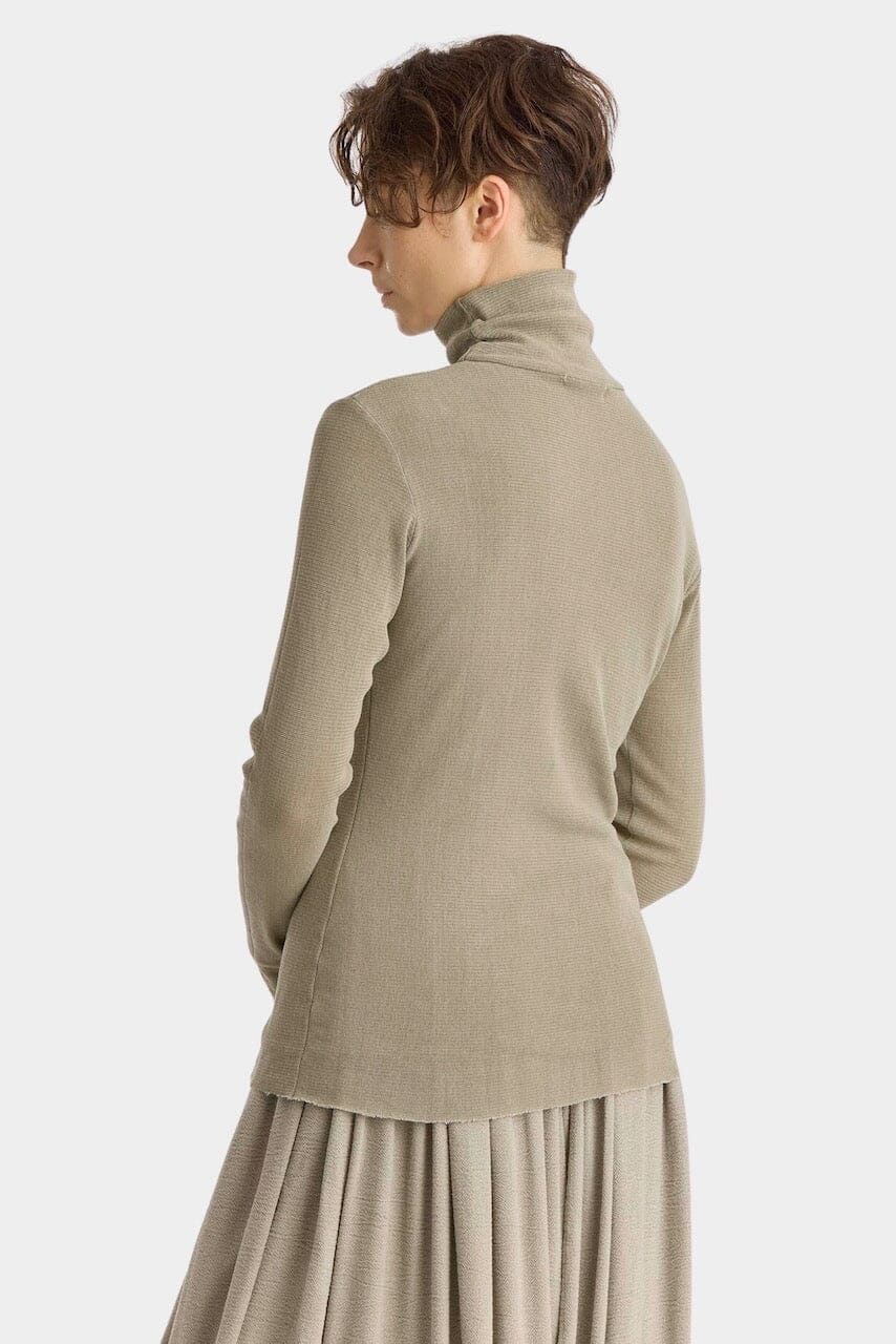 Black Crane - Double Mesh Turtleneck - Limestone - Shirts & Tops - YUCCA boutiques near me, women’s high quality tops.