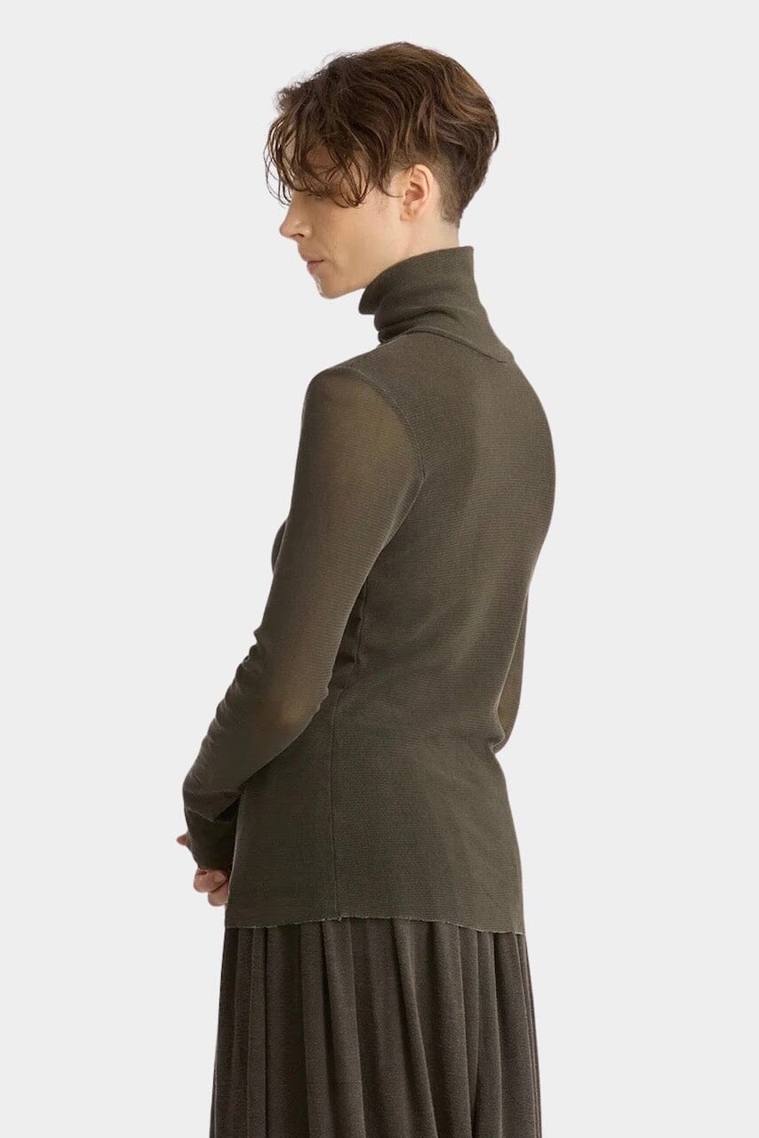 Black Crane - Double Mesh Turtleneck - Slate - Shirts & Tops - YUCCA, Yucca store Denver, women’s high quality tops.