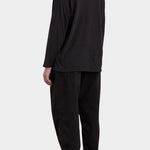 Black Crane Loose Fit Long Sleeve Black back view showing oversized fit and straight hem