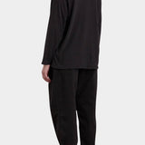 Black Crane Loose Fit Long Sleeve Black back view showing oversized fit and straight hem