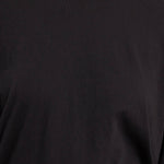 Black Crane Loose Fit Long Sleeve Black close up showing cotton jersey and crew neckline