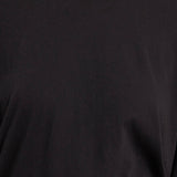 Black Crane Loose Fit Long Sleeve Black close up showing cotton jersey and crew neckline