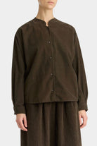 Black Crane | Nehru Shirt In Dark Forest - SHOP YUCCA Shirts & Tops BLACK CRANE - YUCCA 