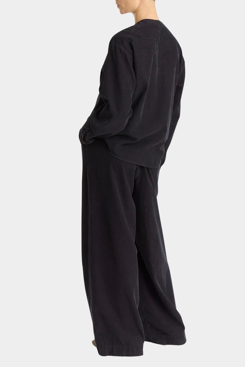 Black Crane - Nehru Shirt - Dark Navy - Shirts & Tops - YUCCA, boutiques near me, high quality capsule wardrobe.