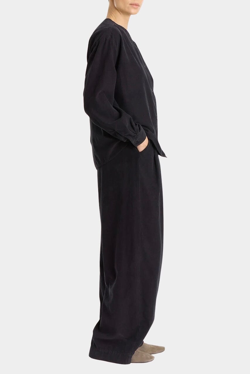 Black Crane - Nehru Shirt - Dark Navy - Shirts & Tops - YUCCA, boutiques near me, high quality capsule wardrobe.