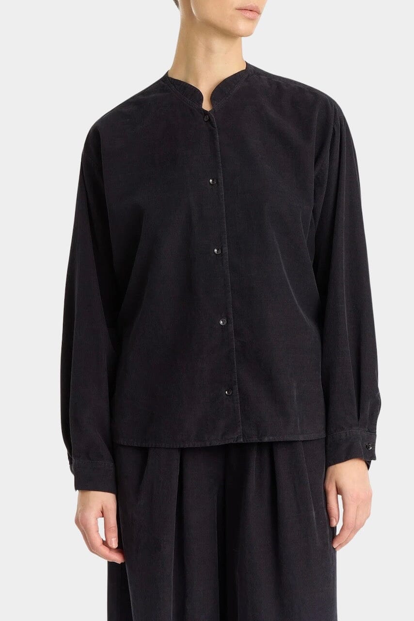 Black Crane - Nehru Shirt - Dark Navy - Shirts & Tops - YUCCA, boutiques near me, high quality capsule wardrobe.